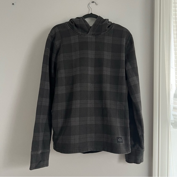 Hollister Dark Gray Plaid Hoodie - Picture 2 of 6